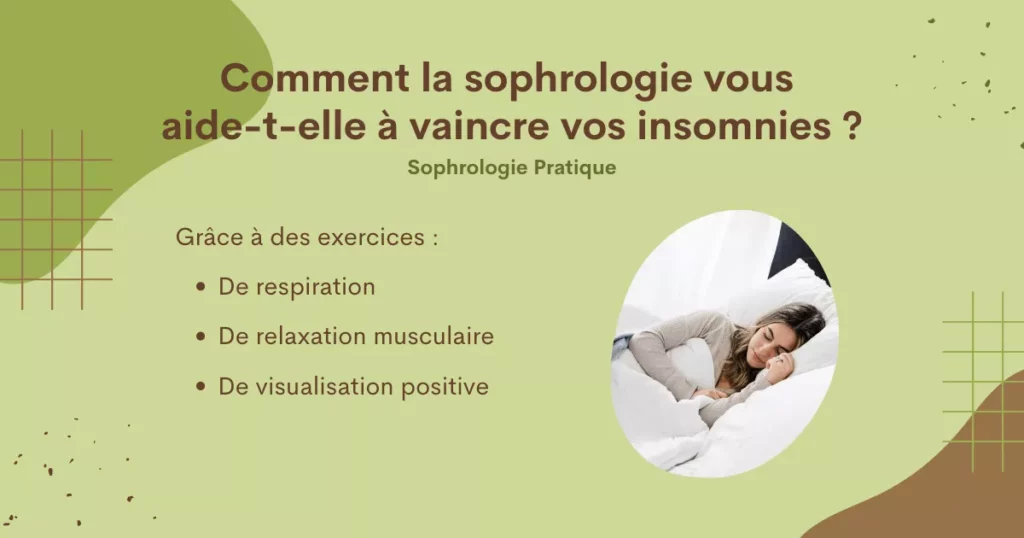 Insomnie sophrologie : vaincre ces troubles du sommeil grâce à des exercices de respiration, de relaxation musculaire et de respiration.